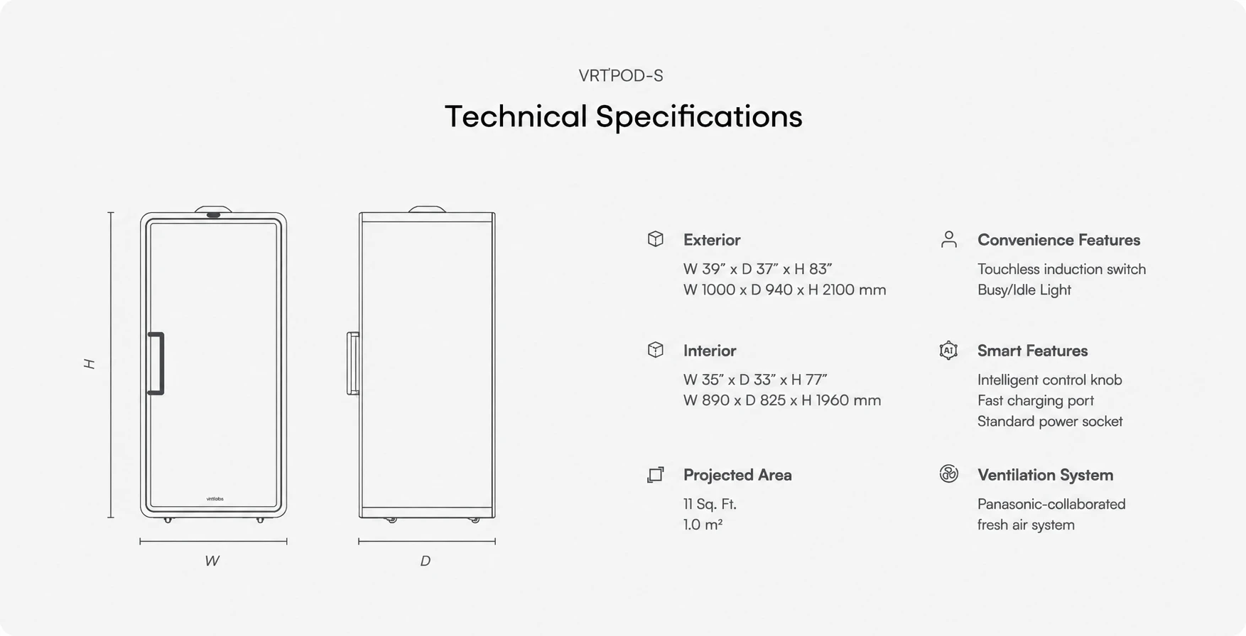VRT S Technical Specifications
