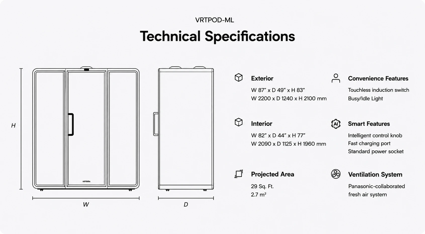 VRT ML Technical Specifications